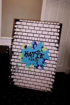 Custom Wall Sign in Board with Logo for Graffiti Themed Bat Mitzvah