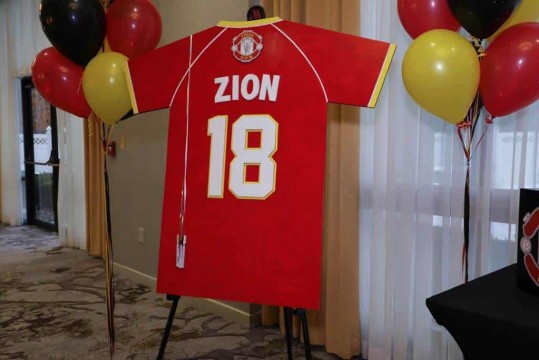 Manchester United Jersey Sign in Board for Soccer Themed Bar Mitzvah