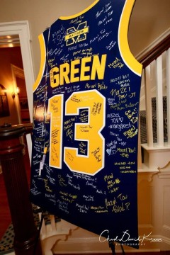 Basketball Jersey Sign in Board for Michigan Themed Bar Mitzvah