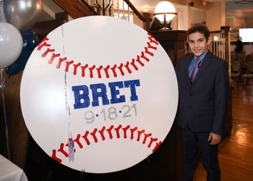 Custom Baseball Cut Out Sign in Board for Sports Themed Bar Mitzvah