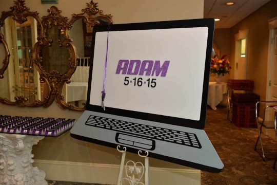 Computer Shaped Sign in Board for Technology Themed Bar Mitzvah