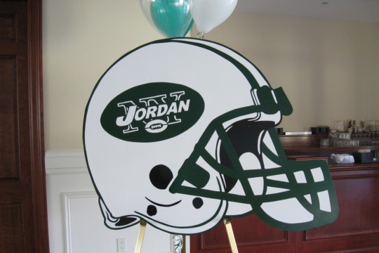Custom Shaped Jets Helmet Sign in Board