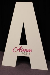 Custom Giant Letter Shaped Sign in Board with Name & Date