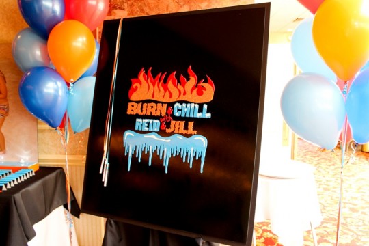 Bnai Mitzvah Sign in Board with Fire & Ice Themed Logo