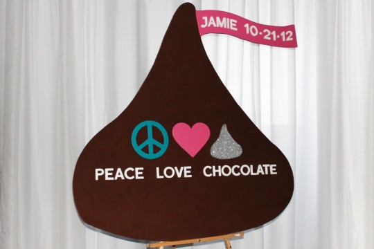 Hershey Kiss Sign in Board for Chocolate Themed Bat Mitzvah