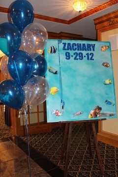 Underwater Themed Sign in Board with Cutout Fish & Photo
