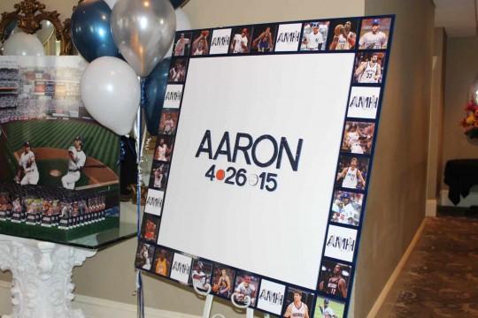 Sports Themed Bar Mitzvah Sign in Board with Custom Logo & Player Photo Border