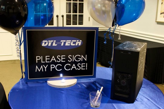 Computer Case Sign in Board with Logo Sign for Technology Themed Bar Mitzvah