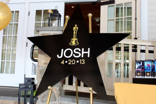 Movie Awards Themed Bar Mitzvah with Star Shaped Sign in Board & Logo
