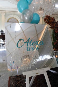 Mirror Sign in Board with Glittered Name & Date