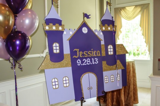 Castle Shaped Sign in Board for Fantasy Themed Bat Mitzvah