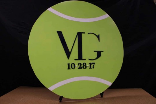 Tennis Ball Sign in Board with Custom Logo