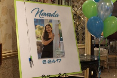 Blowup Photo Sign in Board with Glittered Name & Date
