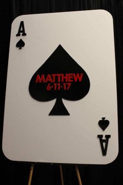 Ace of Spades sign in Board for Casino Themed Bat Mitzvah