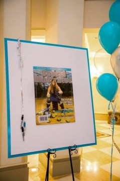 Custom Sport Illustrated Magazine Cover Sign in Board for Softball Themed Bat Mitzvah