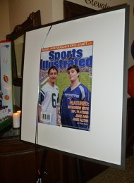 Sports Themed Sign in Board with Custom Imaged Magazine Cover