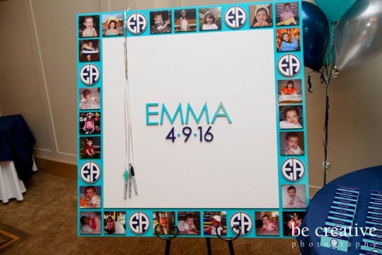 Bnai Mitzvah Sign in Board with Photo & Logo Border