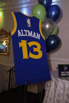 Golden State Warriors Jersey Sign in Board for Basketball Themed Bar Mitzvah