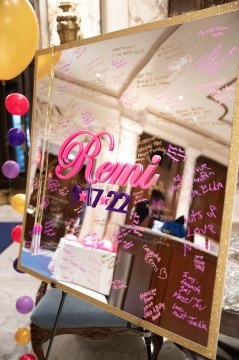 Mirror Sign in Board with Glittered Name & Date