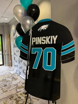 Football Jersey Sign in Board for Eagles Themed Bar Mitzvah