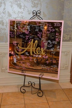 Bat Mitzvah Mirror Sign in Board with Glittered Name & Date