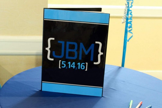 Computer Coding Themed Bar Mitzvah Sign in Book with Custom Logo