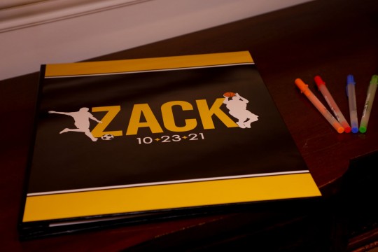 Custom Sports Themed Sign in Book with Custom Logo for Bar Mitzvah