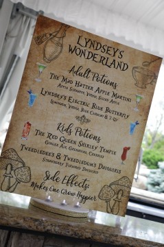 Alice in Wonderland Inspired Drink Sign