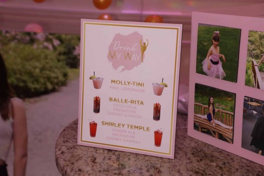 Signature Drink Sign with Custom Logo for Ballet Themed Bat Mitzvah