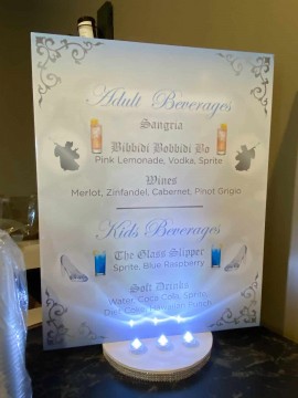 Cinderella Themed Signature Drink Sign for Sweet Sixteen