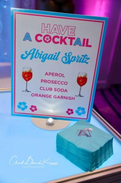 Custom Beach Themed Cocktail Sign for Tropical Themed Bat Mitzvah