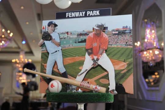 Baseball Themed Stadium Diorama Centerpiece with Cutout Players