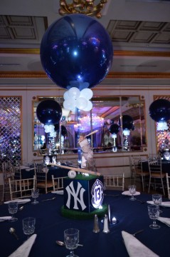 Yankees Themed Centerpiece with Custom Logo & Player Cutouts