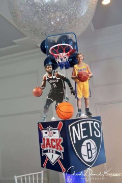 Basketball Themed Centerpiece with Custom Logo & Photo Cutouts