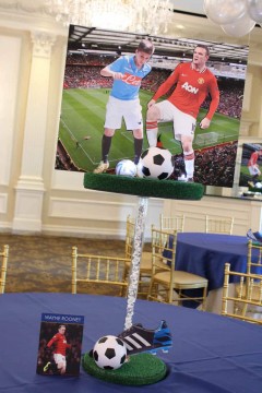 Soccer Diorama Centerpiece with Blowup Stadiums & Player Cutouts
