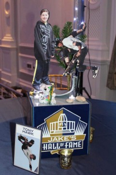 Skateboarding Themed Cube Centerpiece for Sports Themed Bar Mitzvah