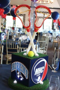 Lacrosse Themed Bar Mitzvah Centerpiece with Team Logos