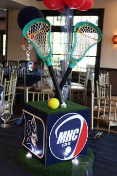 Lacrosse Themed Bar Mitzvah Centerpiece with Team Logos