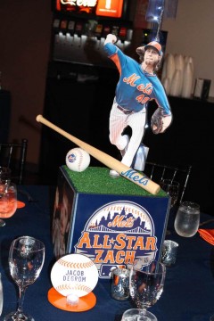 Mets Themed Bar Mitzvah Centerpiece with Custom Logo & Player Cutouts