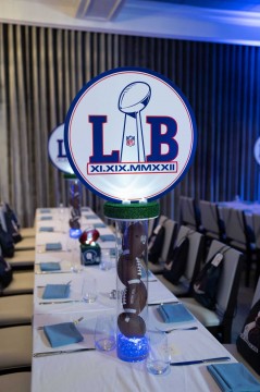 Giants Themed Logo Centerpiece with LED Cylinders & Footballs