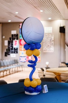 Volleyball Cutout Centerpiece with Balloon Base