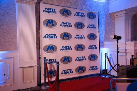 Bar Mitzvah Step & Repeat with Custom Logos & Red Carpet & Stanchions