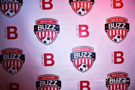 Soccer Themed Step & Repeat Background with Custom Logos