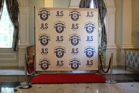 Soccer Themed Step & Repeat Backdrop with Custom Logos