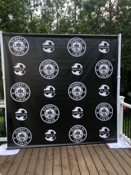 Soccer Logo Step & Repeat for Outdoor Bar Mitzvah