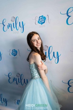 Bat Mitzvah Step & Repeat with Ombre Rose Logo