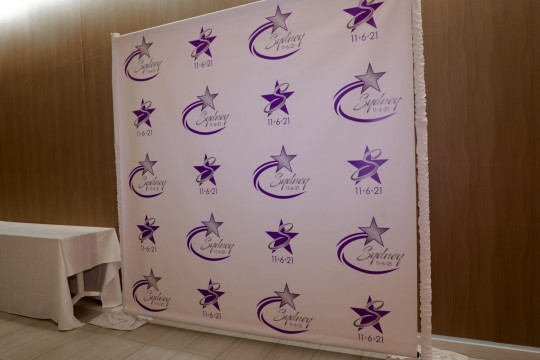 Personalizes Step and Repeat with Alternating Logos for Party Decor