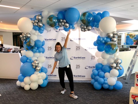Custom Step and Repeat with Beautiful Organic Balloon Arch for Corporate Event