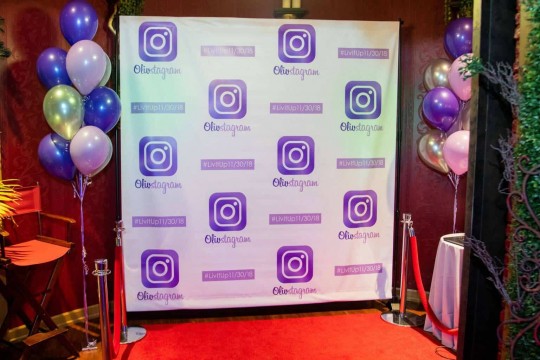 Instagram Themed Step & Repeat with Custom Logos & Red Carpet