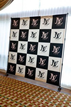 Fashion Themed Step & Repeat with Checkerboard Logo Design